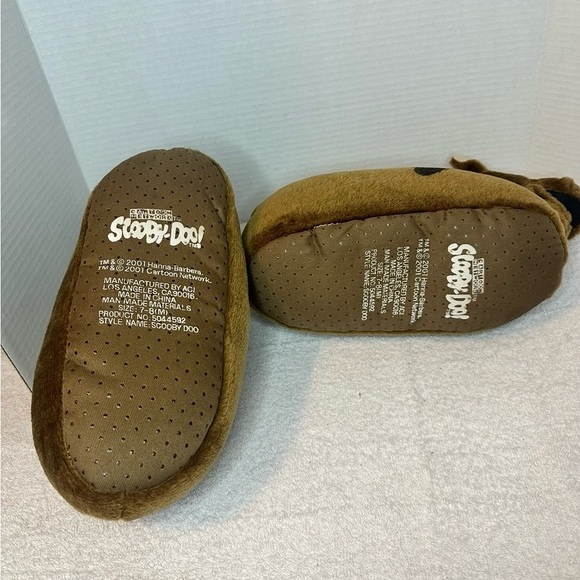 Cartoon Network Scooby Doo Slippers Brown Unisex (M) 7/8 Vintage 90's - Picture 6 of 6